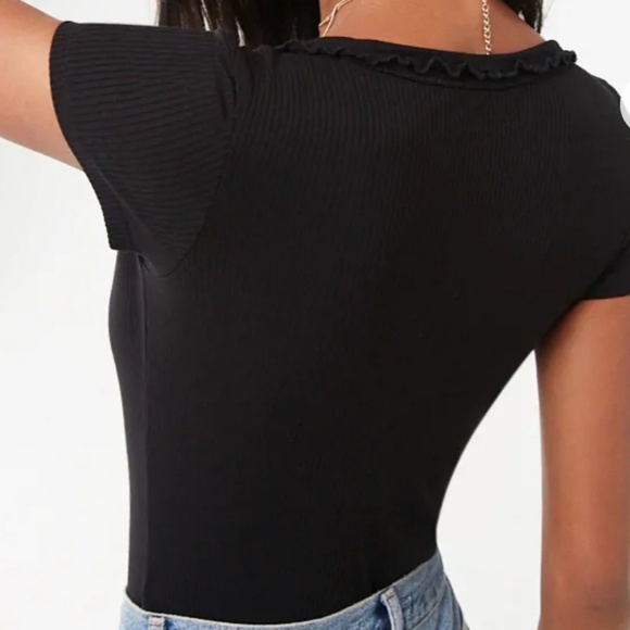 Black V neck body suit - Picture 3 of 5